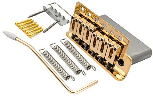 Wilkinson WOV04 54mm Tremolo Bridge Steg 6 Schrauben Brücke für Squier/Mexico Fender/MIJ Strat E-Gitarre, Gold