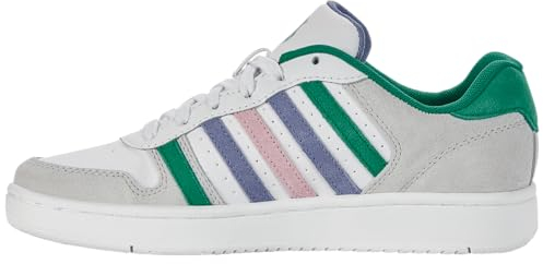 K-Swiss Damen Court Sneaker, White/Pepper Green/Ashleigh Blue/Lilac Snow, 38 EU