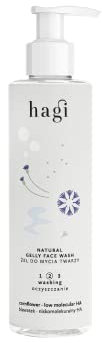 Hagi Natural Gesichtsreinigungsgel, beruhigt und spendet Feuchtigkeit, mit Hyaluronsäure, Panthenol, schützenden Algen und Kornblumenextrakt, 200 ml