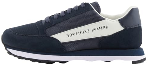 Armani Exchange Herren Essential Osaka, Color Contrast Sneaker, Navy+ Off White, 45 EU