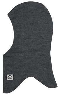 Mikk-line Sturmhaube Dark Grey Melange 1 Jahre | Oeko-TEX 100 | mit Windstop | Wolle Für Baby und Kinder | 95% Wolle - 100% mulesingfrei | Atmungsaktiv & isolierend