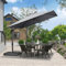 PURPLE LEAF Sombrilla Terraza Exterior 2,7 × 2,7 m Cuadrado, Sombrilla Jardin Grande con Rotación de 360° y 5 Ajustes de Inclinación, 8 Varillas de Aluminio, Lona 240/GSM con Protección UV, Gris claro