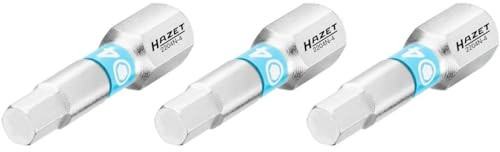 HAZET Bit Sechskant 6,3 (1/4 Zoll) Innen-Sechskant Profil 3 Stück 4-2204N-4/3