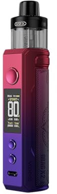 TVDC Voopoo Drag X2 Pod Kit, 5-80 W Adjustable, Display 0.96 TFT Screen, Battery Capacity 18650 * 1 (Not included), Sturdy and Stylish, 2ml Cartridge No Nicotine (Modern Red)