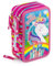 Julian Ross Einhorn The Queen Federmäppchen Kinder, 3 Organisierte Fächer, Federtasche Junge Gefüllt, Mädchen Schulmäppchen, 45 Teilen für die Schule, Klebestift, 20cm