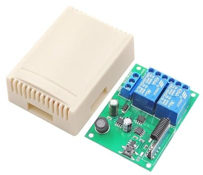 Apricancello automatico scorrevole, Interruttore di telecomando universale senza fili 433 MHz DC 6 V 12 V 24 V Ricevitore RF a 2 canali, telecomando da 50 m, for luce/cancello/motore/fai da te per can