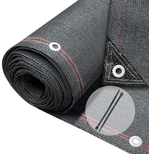 VOUNOT® Rete Ombreggiante 1×20m, Telo Recinzione Giardino 230 g/m² HDPE, Tessuto Ombra Privacy Antistrappo Antivento con Fascette, per Esterno, Serra, Balcone, Giardino, Antracite