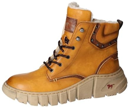 MUSTANG Damen Stiefelette Plateau Boot Warmfutter Nieten 1499-601