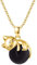 Vadmans Gold Cat Necklace Sterling Silver Black Onyx Cat Pendant Fashion Animal Jewelry Gift for Women