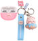 Cartoon Silicion Earphones Case Compatible with Bose Ultra Open Earbuds, Cute Wireless Bluetooth Shockproof Protector Cover Earphone Charging Box with Keychain (Pink B)