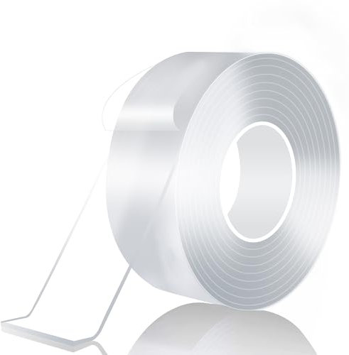 Taiyeestar 5m Doppelseitiges Klebeband Extra Stark Transparent (30mm breit), Ablösbar nicht markierend Doppelseitiges transparentes Nano tape, für Teppich/Foto Wand/Küche/Zuhause, 2mm Dicke