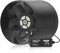 Hon&Guan Ventilatore tubolare da 200 mm, 1060 m³/h, regolabile, ventilatore con spina europea, ventilatore con supporto per giardino d'inverno, serra, cantina, garage, cucina, nero