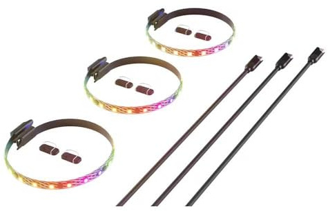 Hyte Ls10 Universale Kit Di Illuminazione Per Case Del Computer (hyte Ls10 Rgb Light Strips Blk 3pk + Np)
