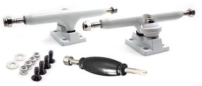 SPITBOARDS 36 mm Fingerboard Pro Trucks by, Real Lock Nuts, Rubber Urethane Bushings, Optimised Hanger, Width 36 mm, for Fingerboard Tuning and Assembling (White)