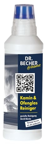 DR.BECHER @home Kamin & Ofenglas Reiniger - Entfernt zuverlässig eingebrannte Verkrustungen auf Glas, Edelstahl und Grillrosten - Integrierte Bürste für gezieltes Auftragen 500ml