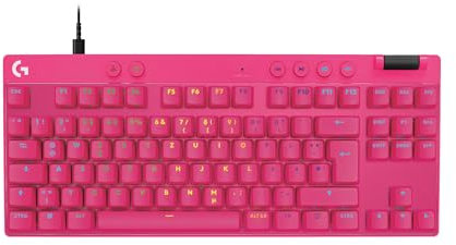Logitech G PRO X TKL GALVATRON tastiera gaming, design ultraportatile senza tastierino numerico, LIGHTSYNC RGB, tasti PBT, QWERTZ DE - Magenta