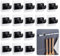 Curtain Rod Holder, 16 Pcs Self Adhesive Bracket, Nail Free Adjustable Holders for Towel Fixing, Home Kitchen Bathroom Hotel (Black)