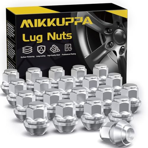 MIKKUPPA Dadi cromati M12 x 1,5, SW19, 20 pezzi OEM Factory Style per la maggior parte delle Ford Fiesta Focus Fusion, ruote in fabbrica, ghiande, dadi, estremità chiuse, dadi