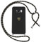 Oelrstfe Handyband für Samsung Galaxy S8 Hülle mit Band Herz Motiv Handyhülle für zum Umhängen Silikon Stoßfest Ultra Dünn Weich Schutzhülle mit Kordel Necklace Kette Love Muster Case,Schwarz