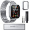 Compatible with Apple Watch Strap, 49mm 45mm 46mm 44mm 42mm 41mm 40mm 38mm, Metal iWatch Straps with Case for Apple Watch Ultra Series 10 9 8 7 6 5 4 3 2 1 SE (Silver, 42mm)