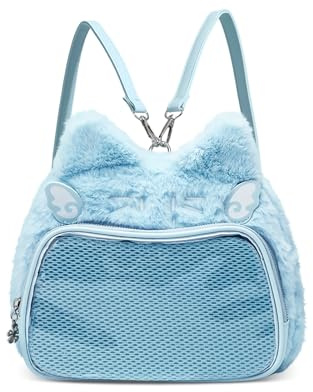 HuiYStar Kawaii Furry Ita Bag Rucksack Süße Katze Schulter Crossbody Taschen Mehrzweck Pin Display mit Einsatz