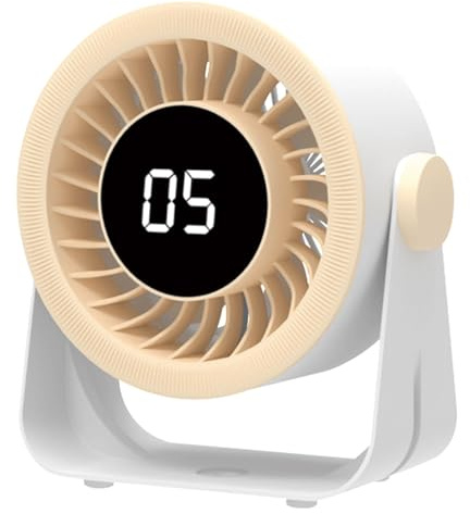 Leiser Ventilator, 5 Geschwindigkeitsstufen, mit Fernbedienung, oszillierender Tischventilator für Schlafzimmer, tragbares LED-Display, wiederaufladbar, Luftzirkulation für Camping, Picknick,