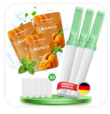 S2.0 3 Flavoured Air Inhaler with 15Pcs Mango-Flavoured Filters Anxiety Relief Habit Replacing Breathing Stick