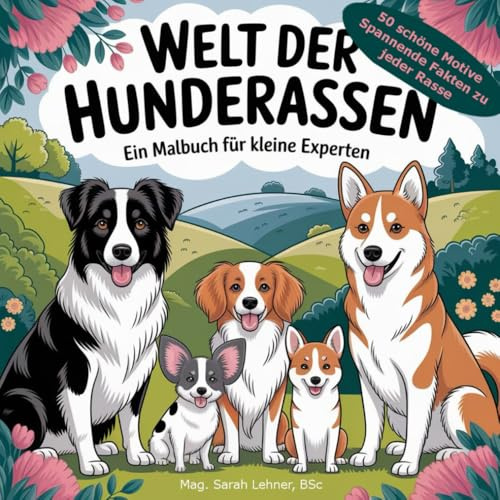 Welt der Hunderassen – Ein Malbuch für kleine Experten: 50 schöne Motive und spannende Fakten zu jeder Rasse für Kinder ab 8 Jahre (Malbücher mit Mehrwert)