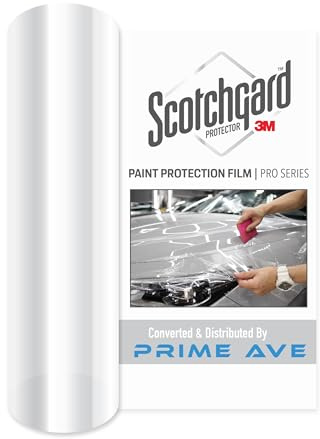 Prime Ave 3M Clear Paint Protection Film, 8 mil PPF Vinyl Wrap with Self-Healing Technology, UV Protection, Non-Yellowing, Scratch Resistant, Glossy Finish (6 x 108in)