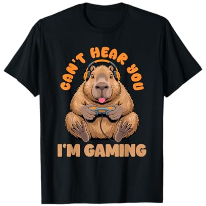 Can't Hear You I'm Gaming Capybara Headset T-Shirt