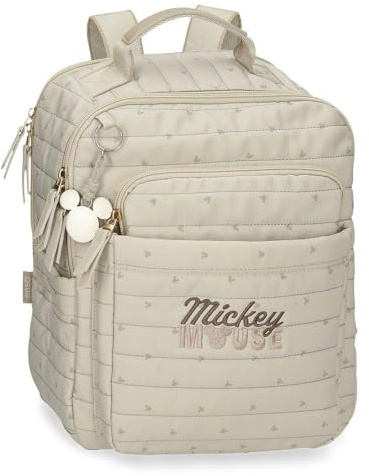 Joumma Disney Duna Mickey Wanderrucksack Beige 27x32x13 cm Polyester 11.2L