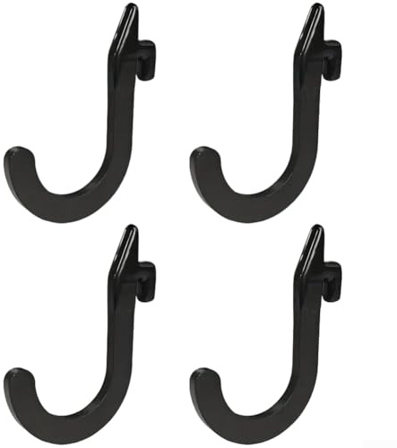 J Hooks for Power Rack and Squat Rack, 16-25mm Hole Diameter, Heavy-Duty Steel with Non-Slip PVC Coating, Gym Equipment Accessories for Bench Press Cage(4pcs)