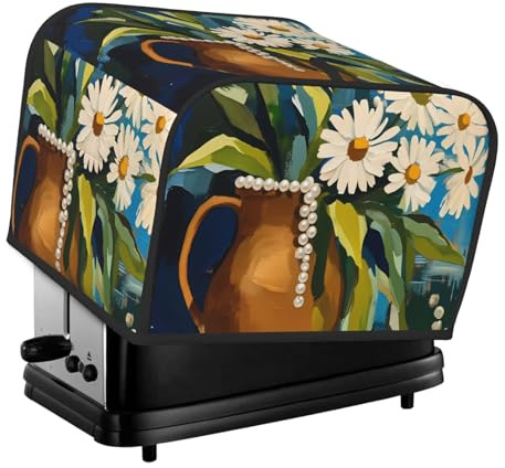 Maiglöckchen-Vase, 4-Scheiben-Toaster-Abdeckung, wasserdicht, staubdicht, Oxford-Gewebe, Schutz mit Seitentasche für kleine Küchengeräte