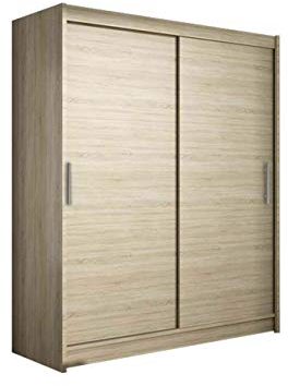 Mirjan24 Schwebetürenschrank Westa I Kleiderschrank, Modernes Schlafzimmerschrank, Schiebetürenschrank, Garderobe, Schlafzimmer (Sonoma)