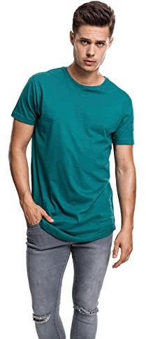 Urban Classics Men's Shaped Long T-Shirt, Green (Jasper), X-Small (Manufacturer Size: XS)