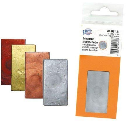 Artidee Enkaustic Malfarben Set, 4 Malblöcke Metallicfarben