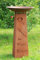 Rostikal | Personalisierte Edelrostsäule Herzlich Willkommen | Pflanzsäule 100 cm hoch mit Rostschale rund 60 cm