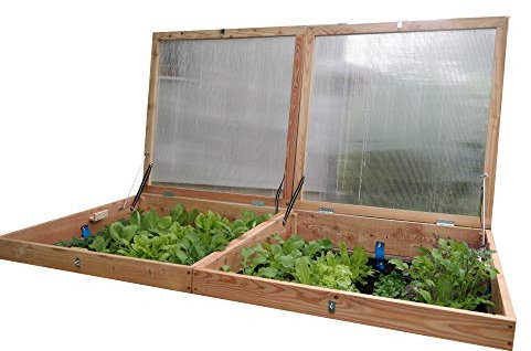 bio-garten Frühbeet-Aufsatz aus Lärchenholz für Hochbeet Sondermaß 90 x 200 cm -Top Qualität