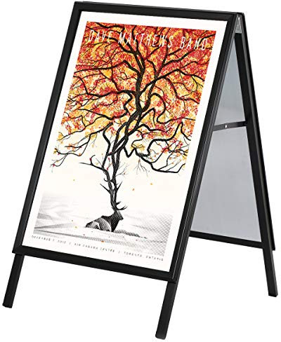 DISPLAY SALES Kundenstopper Outdoor Wasserfest | Plakathalter in DIN A1 | Plakatständer mit 32 mm Gehrungsecken | Wetterfester Gehwegaufsteller ins schwarz | Werbetafel Outdoor