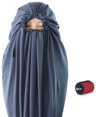Litume Samt Schlafsack-Inlett, Angenehm Warm & Antistatisch – Mumien-Liner ohne Reißverschluss für Camping, Reisen und Hostels