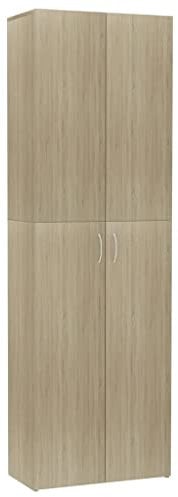 vidaXL Büroschrank Aktenschrank Mehrzweckschrank Schrank Aufbewahrungsschrank Holzschrank Büro Sonoma-Eiche 60x32x190cm Holzwerkstoff