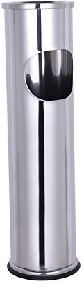 INDA-Exclusiv Chrom Outdoor Standaschenbecher Aschenbecher mit Mülleimer Windaschenbecher