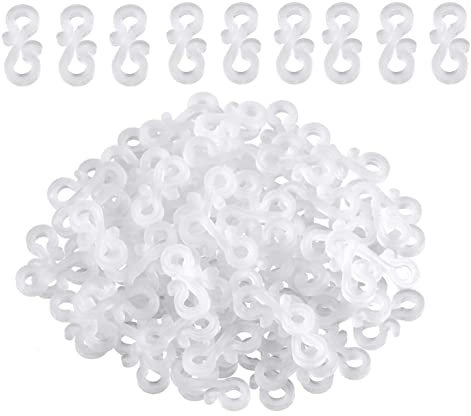 KAHEIGN 216Pcs Gutter Hangers, 3.5cm S Plastic Gutter Clips Weatherproof Gutter Hooks for Hanging Christmas Outdoor Rope Lights