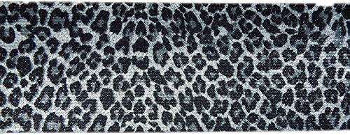 Großhandel für Schneiderbedarf 1 m Gummiband mit Silikon Beschichtung Leopard 60 mm schwarz-grau-Silber