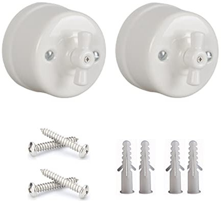 2PCS Porcellana Retro Interruttore Della Luce Singola Maniglia 10A 240V Una Gang Doppia Way