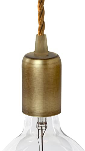 AMARCORDS - Douille de lampe E27 vintage retro edison métal pour suspension. Finition de style industriel LAITON