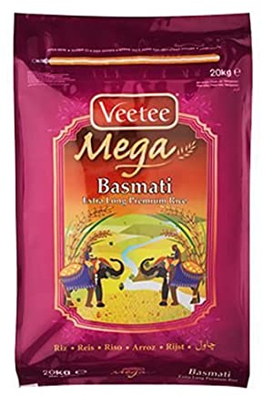 Veetee - Mega Basmati Extra Long Grain Basmati Rice - 20kg