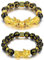 2 Pièces Feng Shui Bracelets, Bracelet de Richesse avec Amulette, Pixiu Bracelets, Feng Shui Bracelet D'amulette Pi Xiu, Amulette Sculptée à Main Bracelets, pour Attirer Richesse et Bonne Chance