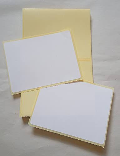 50 X Large Plain White Sticky Self Adhesive Postage Parcel Labels 100 x 75mm. 4 X 3 Blank Address Labels