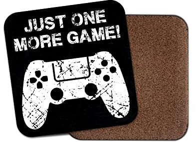 Untersetzer, quadratisch, Just One More Game Gaming Gamer Jungen Teenager Herren Kinder Geschenk #76957